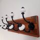 Vintage-style wall coat rack – 4 double hooks – 40 cm