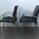 Set of 4 armchairs with chrome base and leather vintage design 1980