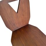 retro brutalism chair in dark solid wood