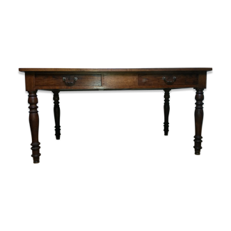 Desk in oak, feet turn