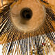 Wall lamp with marbled glass shade and beaded fringe in Art Nouveau style.