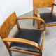 Set de 2 fauteuils Art Déco italiens en bois et similicuir noir