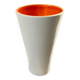 Large vintage ceramic vase 1960 white orange