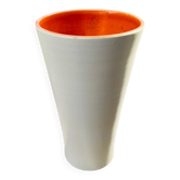 Large vintage ceramic vase 1960 white orange
