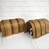 Pair of V155 wall lights in pine by Hans-Agne Jakobsson, Sweden, 1960.