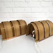Pair of V155 wall lights in pine by Hans-Agne Jakobsson, Sweden, 1960.