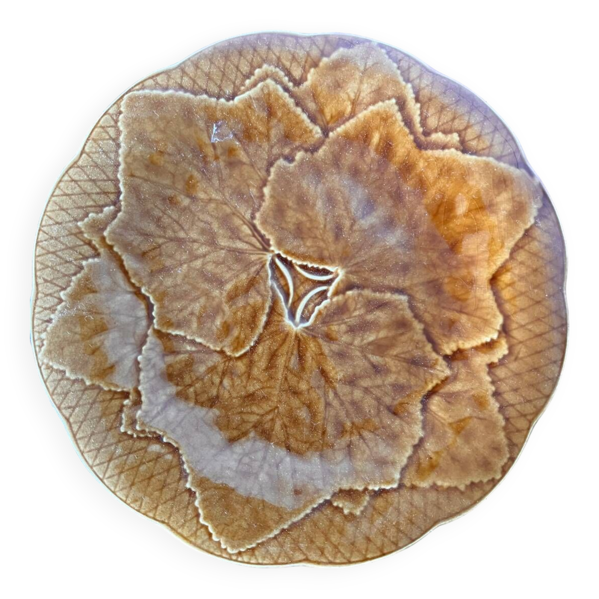 Gien primefleur brown slip plate