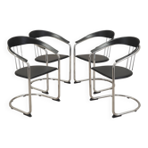 Ensemble de quatre chaises, design italien, années 1980, production : Italie