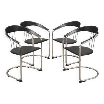 Set of four chairs, Italian design, 1980s, production: Italy