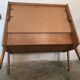 Bench bench-chest vintage 1960-1980's in blond beech and red skaï