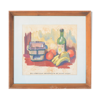 'el círculo artístico de sant lluc' - still life lithograph