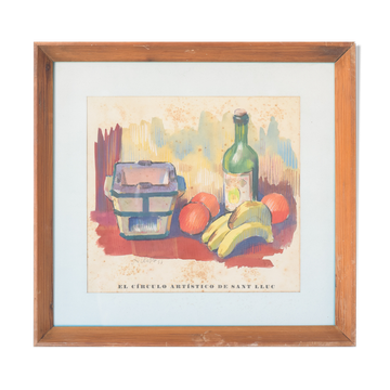 Lithographie de nature morte 'el círculo artístico de sant lluc'