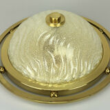 60s 70s Lamp Luminaire Plafoniere Flush Mount Ice Glass Space Age Design