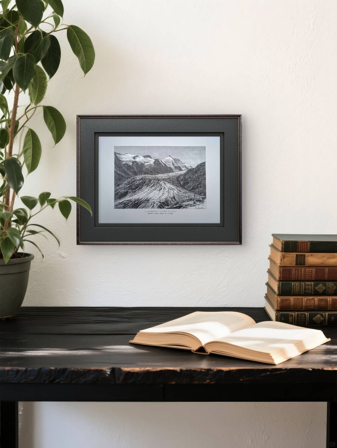 Pasterze and Grossglockner, Austria, printed illustration from 1878.