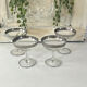 Etched silver rim cocktail coupe glasses set mid century barware