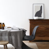 Mouse-grey linen tablecloth and towels