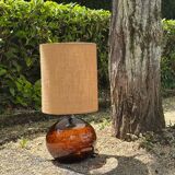 Large blown glass and jute table lamp, 1970