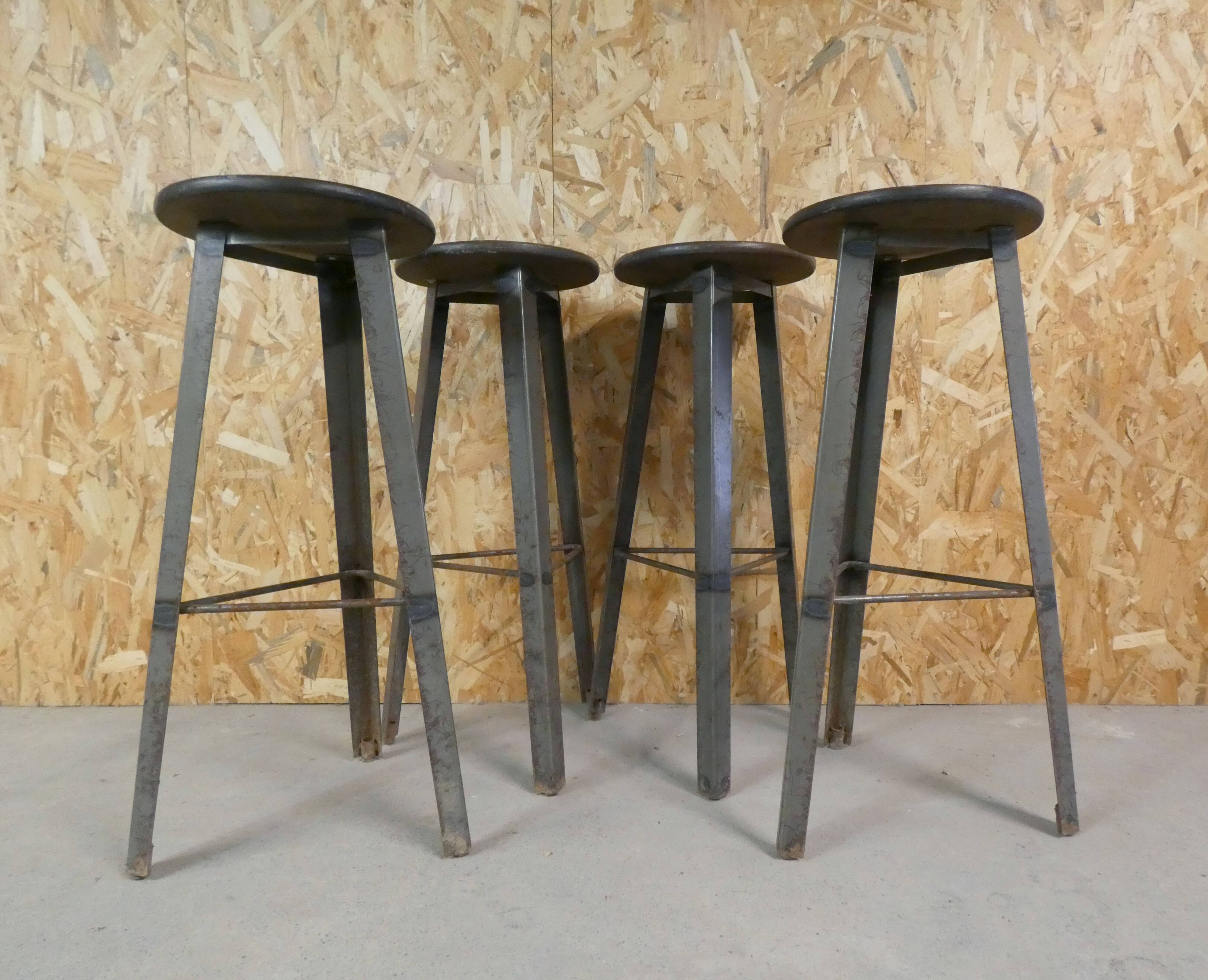 4 vintage loft bistro bar stools
