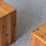 Set of 2 pine cube cabinets in the style of ate van apeldoorn, dutch design, 1960’s