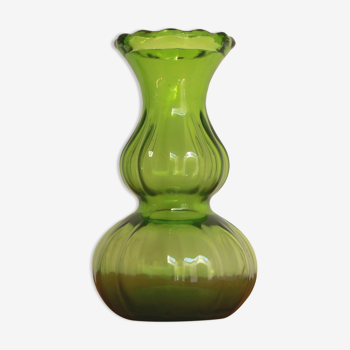 Green glass vase