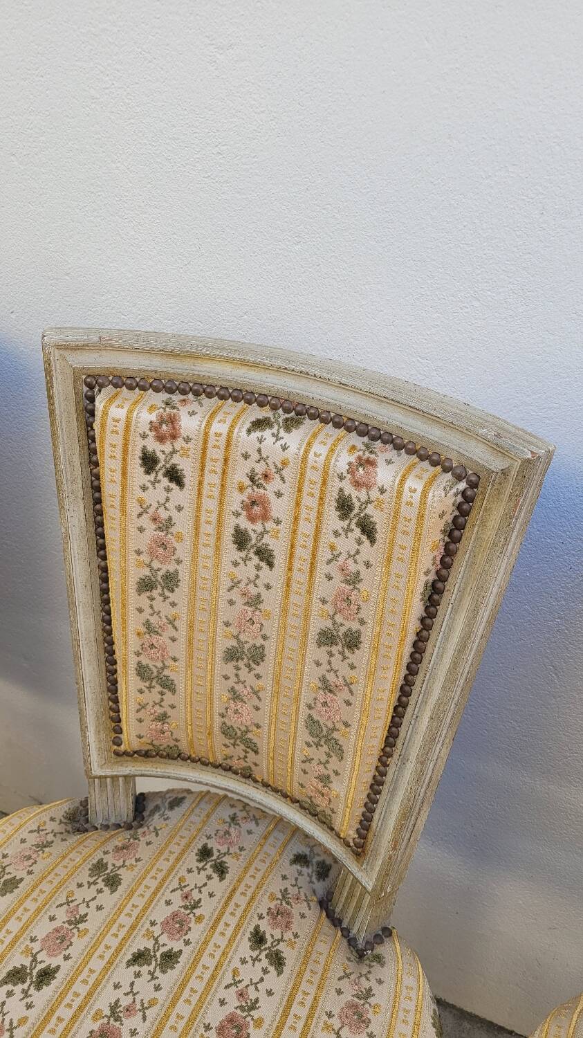 Series of 4 old Louis XVI style chairs