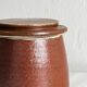 Antique butter dish in burgundy glazed stoneware