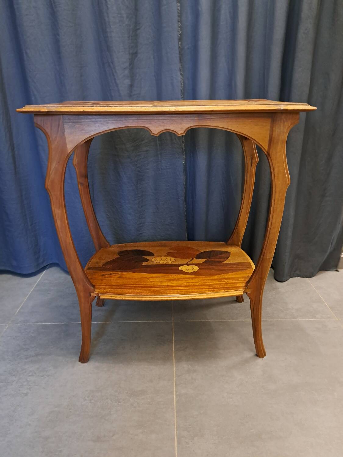 Art Nouveau coffee table with marquetry.