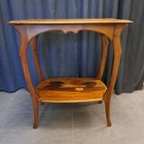 Table de salon art nouveau en marqueterie