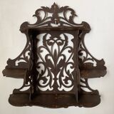 antique Napoleon III wall shelf in openwork wood