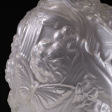 Satin pressed glass art deco vase, 1930s