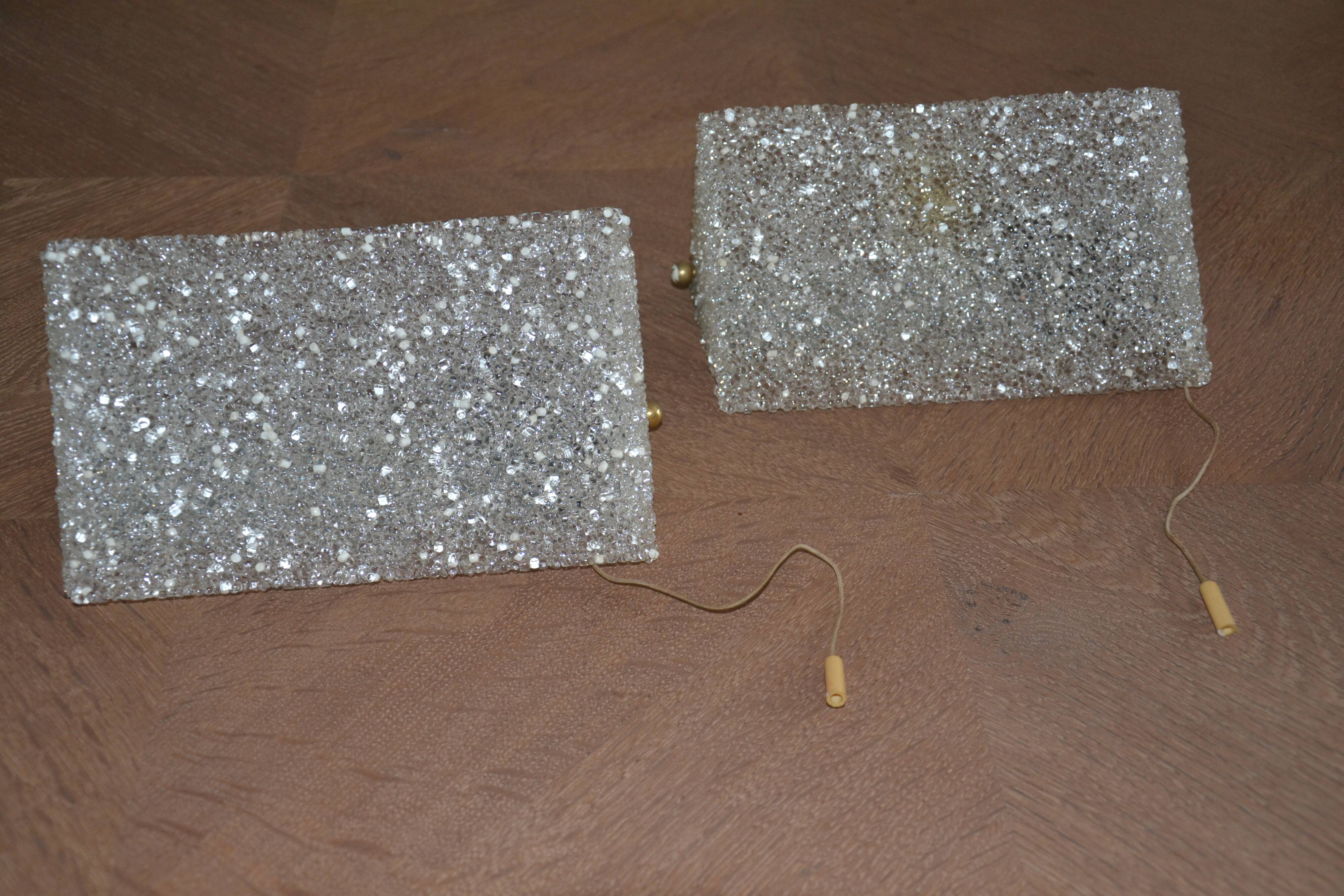 2 wall sconces in perspex, 1950s-60s