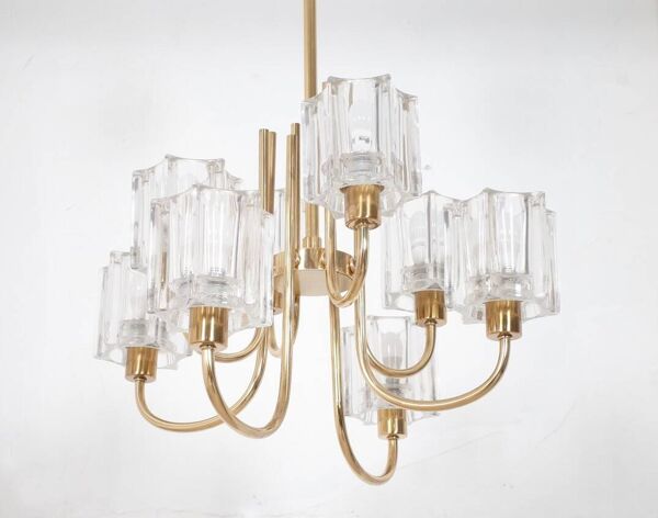 Lustre en Verre Cristal de Peill & Putzler, années 1970