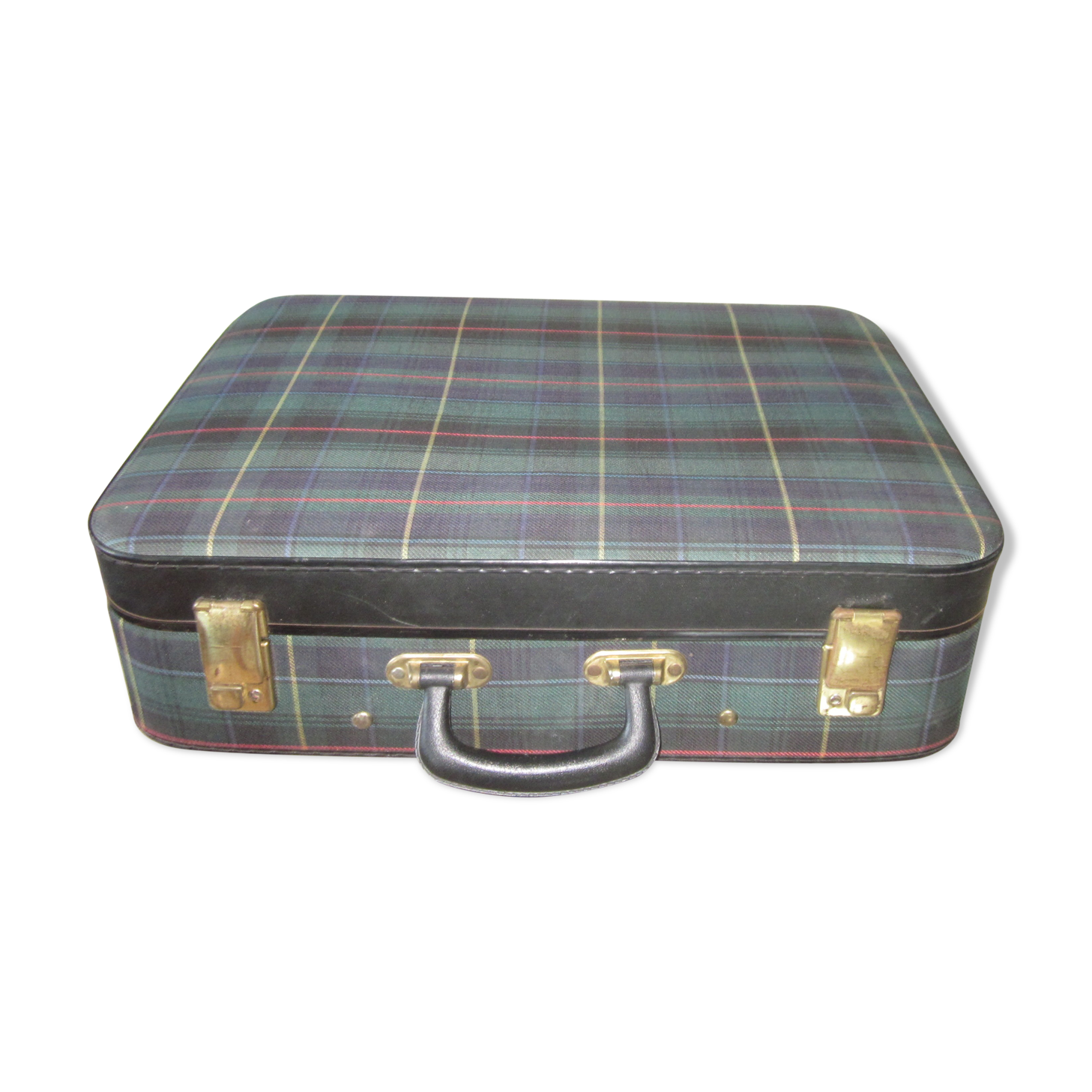 Vintage suitcase scottish fabric