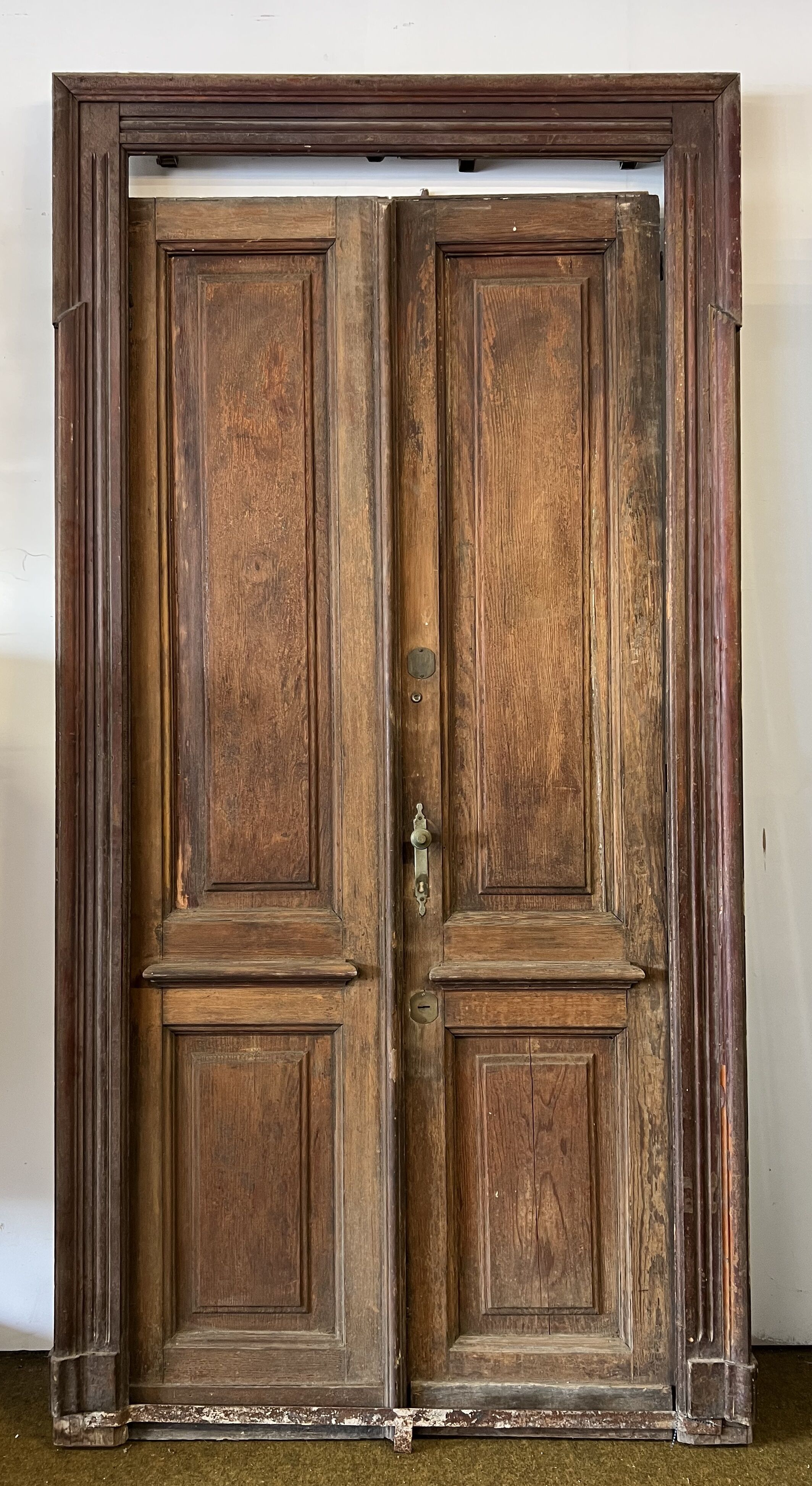 Double armored doors with solid oak frame napoleon iii era