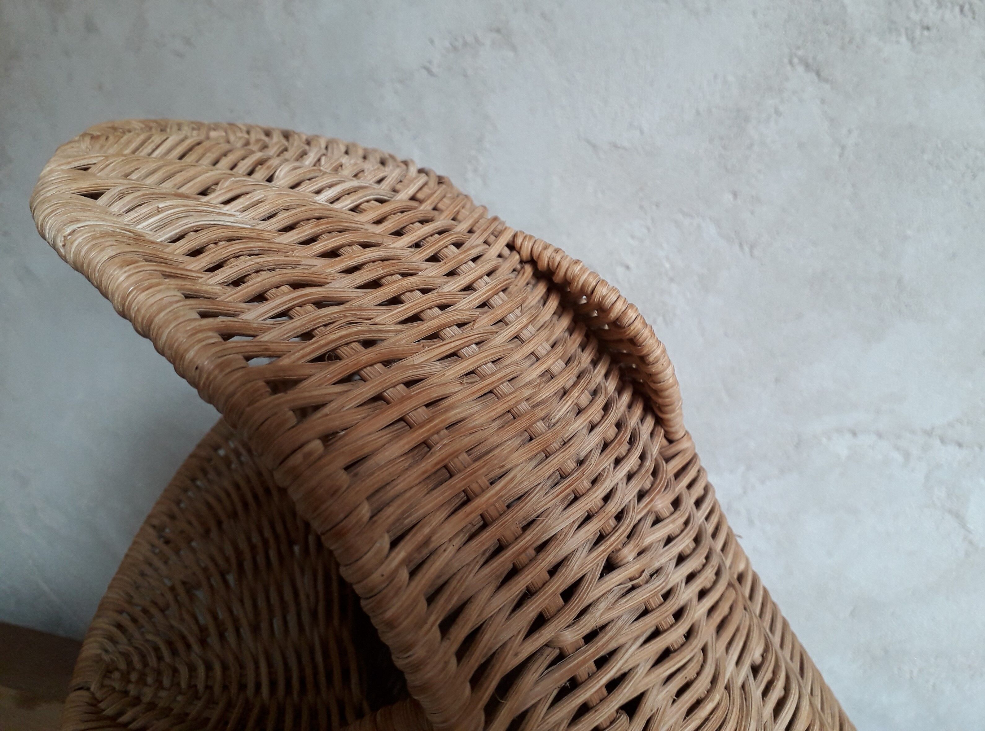 Frog in rattan magazine holder
