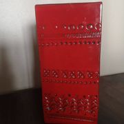 Red glazed ceramic vase - Aldo Londi for Bitossi - 1960s