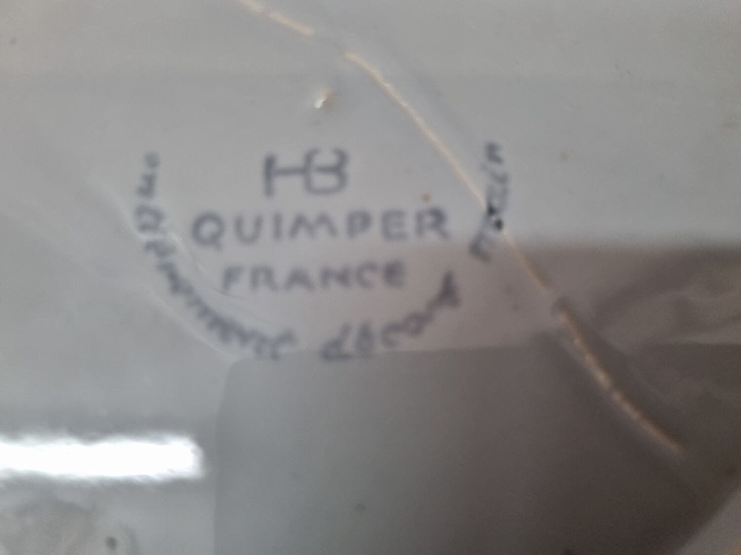 Plate HB Henriot, Quimper earthenware from 1950