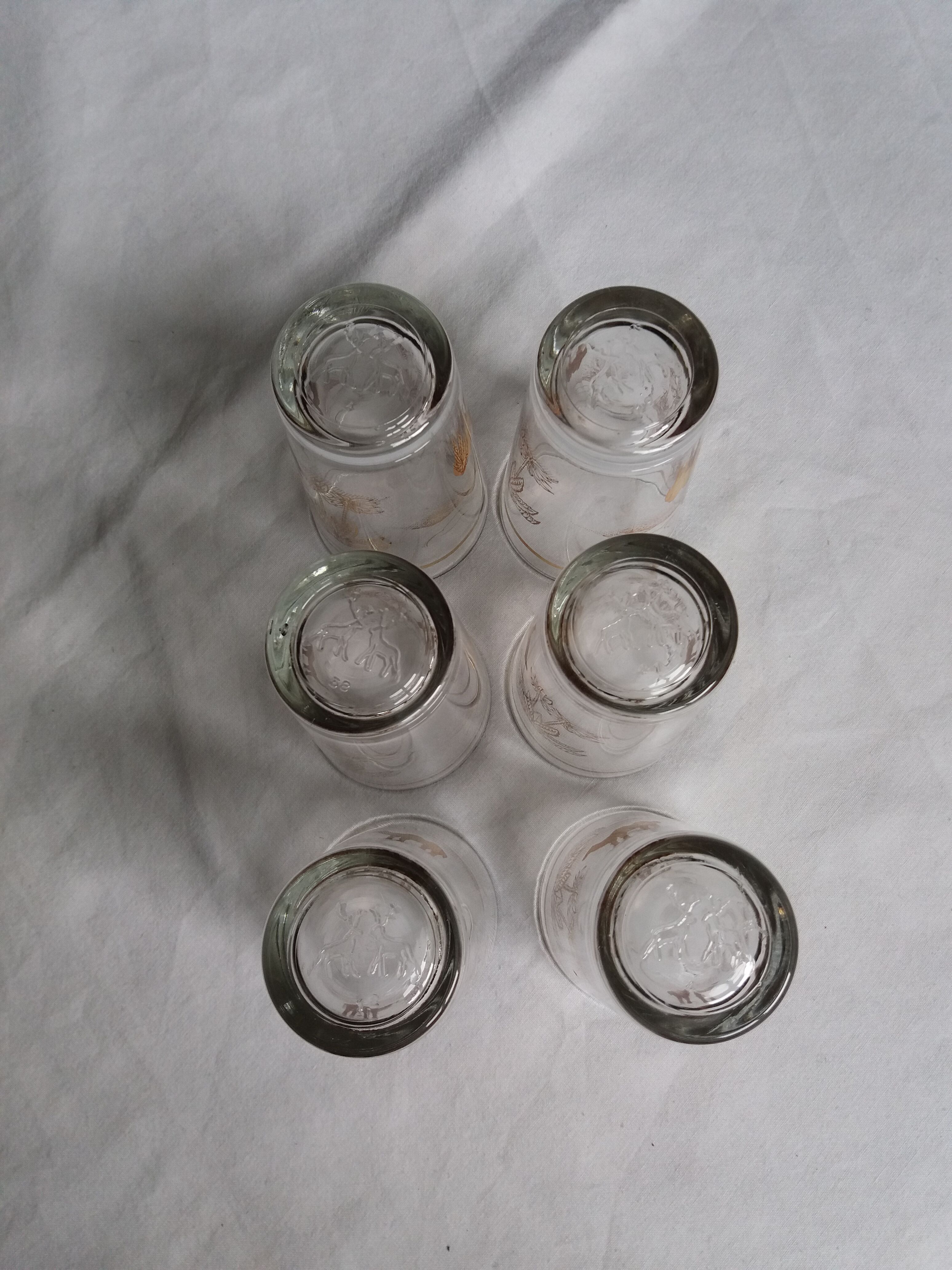 6 tea glasses golden décor camel palm