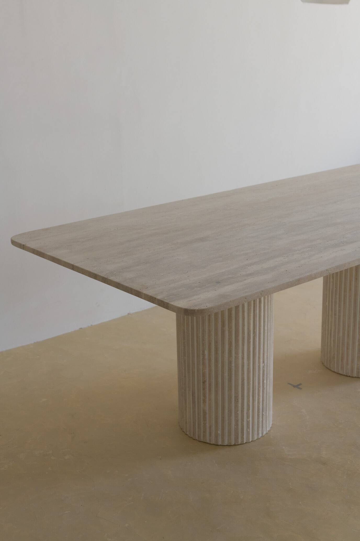Olympia Rectangular Dining Table - Natural Travertine