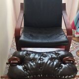 Scandinavian armchair in black leather