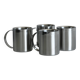 Set of 4 shiny stainless steel mugs