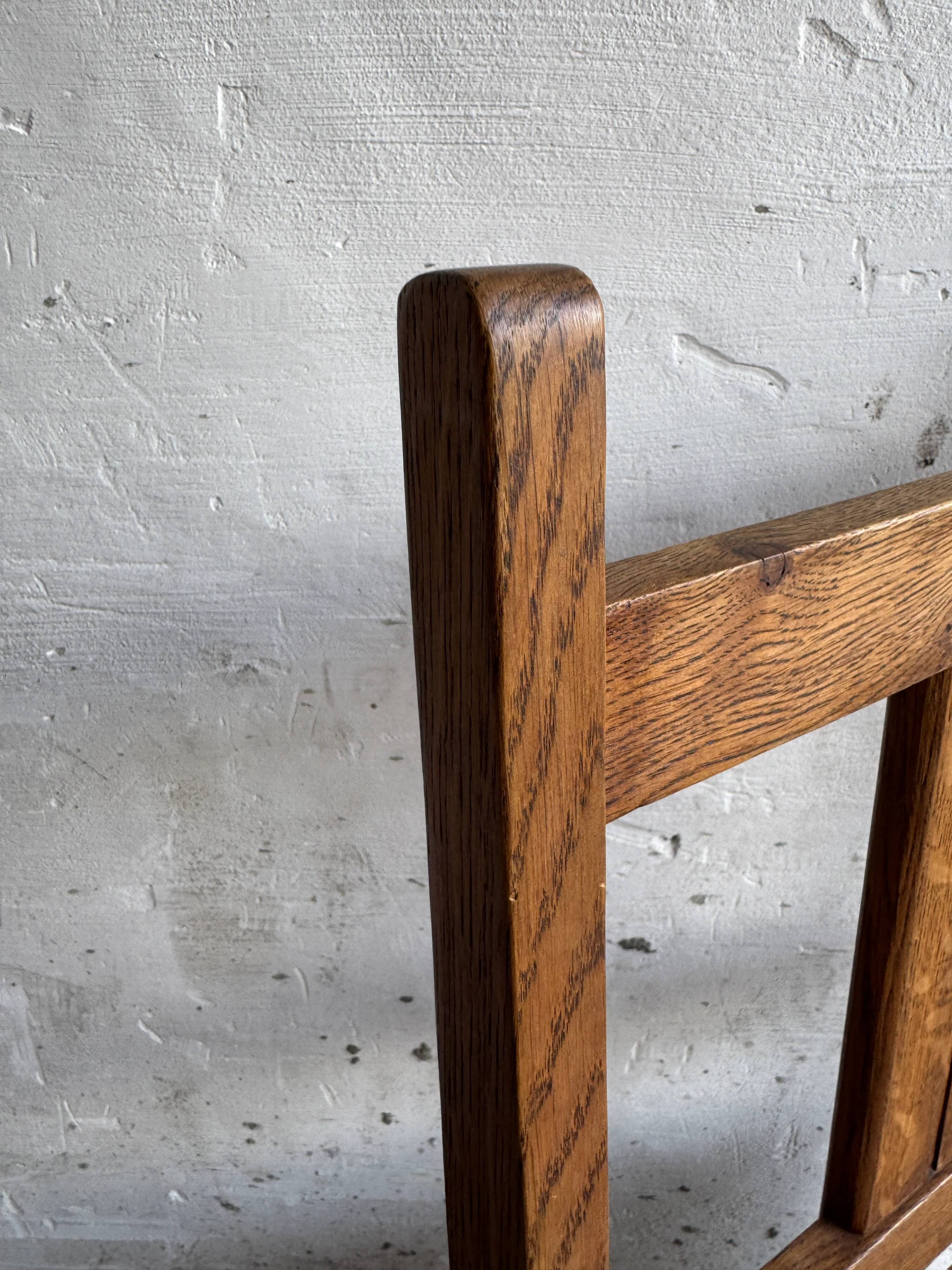 Set of 6 Amsterdamse School Art Deco Dining Chairs, Warm Oak Wood with Beige Upholstery