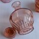 Carafe verre rose style art déco 14 cm