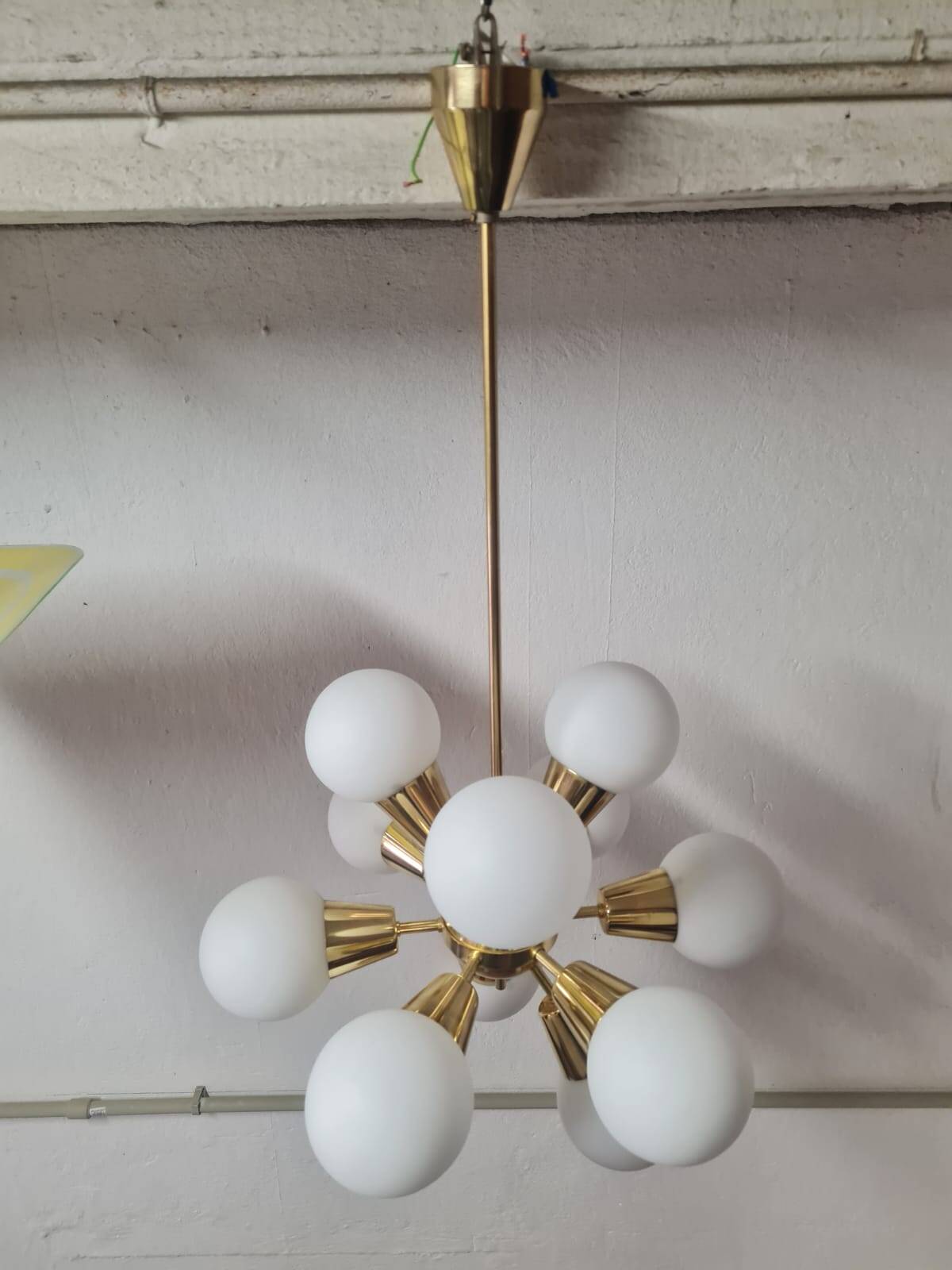 Lustre en laiton « Spoutnik » / Kamenický šenov