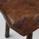 Mid-century Wabi Sabi stool or side table in oak, France ca. 1850