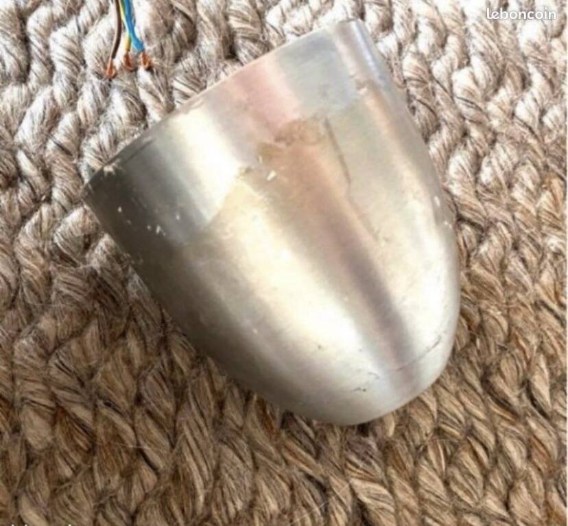 Large Suspension luminaire Space age brushed aluminum chrome design furniture lighting 70