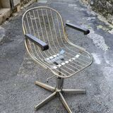 Gastone rinaldi chrome metal armchair