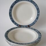 Set of 6 semi-deep plates in terre de fer salins model françois 1st 19th century