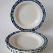 Set of 6 semi-deep plates in terre de fer salins model françois 1st 19th century