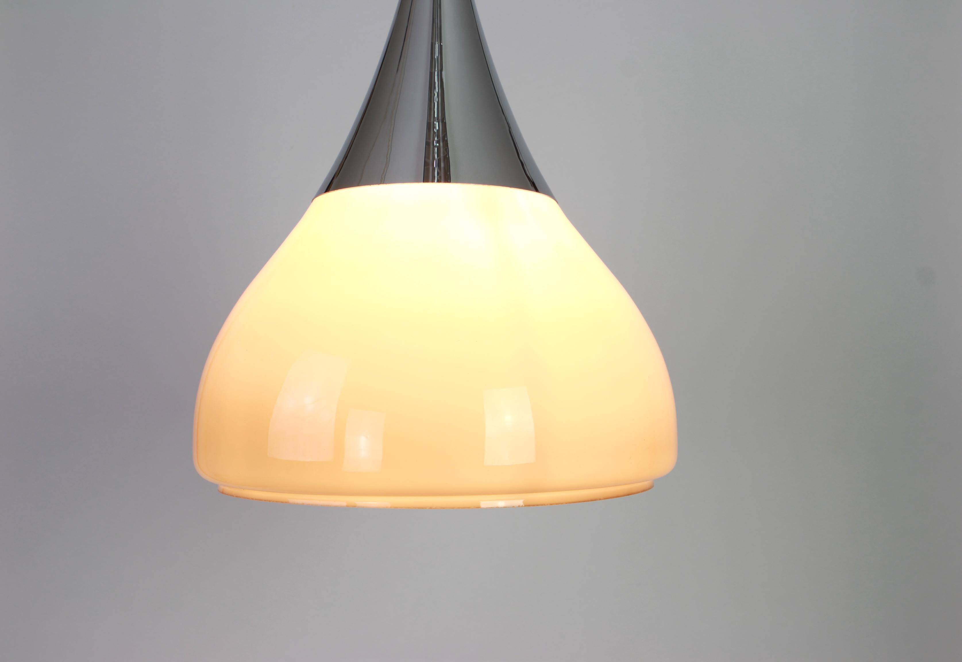 Large opaline glass pendant by Braun, Limburg, Germany, 1970s.